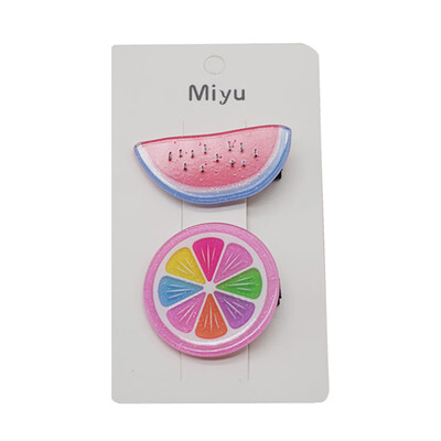 

2Pcs Girls Hair Clips Cute Colorful Fruit Hair Pin Kids Hairpin Princess Hair Accessories Hair Clips