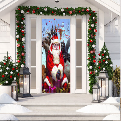 

Tailored 3D Christmas Living Room Door Wall Decoration Mural Christmas Decoration