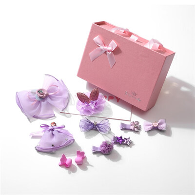 

Princess Style Girl Headwear Rabbit Lace Fabric Bow Hairpin Gift Box Set Cute Fashion Baby Girl Hair Accessories