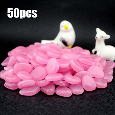 

50pcs Glow in the Dark Garden Pebbles for Walkways Aquarium Decor Plants Luminous Stones