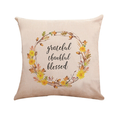 

Tailored Thanksgiving wreath Pattern Cushion Cover Throw Pillow Case Sofa Bed Home Decor