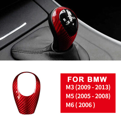 

Carbon Fiber Interior For BMW M3 M5 M6 Car Gear Shift Knob Cover Stickers Trim