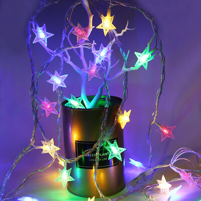 

Yuhuaze battery models colorful stars string string birthday wedding new year Christmas decoration lights lanterns network red live light equipment 3 meters 20 lights with flashing