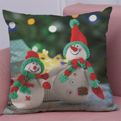 

Gobestart New Christmas Cotton Linen Pillow Case Sofa Cushion Cover Home Decor