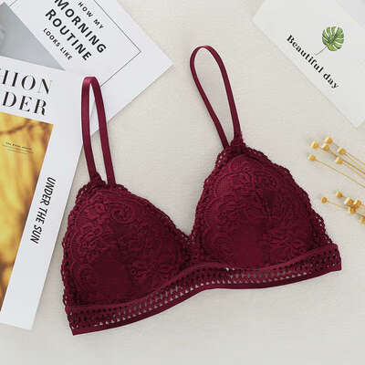 

Sexy Seamless Deep V Lace Women Bra Wireless Thin Underwear Sexy Lingerie Lace Bras