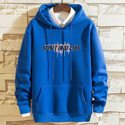 

Gobestart Mens Casual Fashion Letter Print Pullover Hooded Loose Hooded Sweater Coat