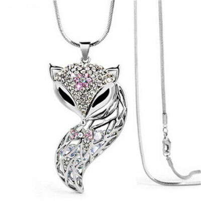 

Fox Crystal Long Necklaces Sweater Chain