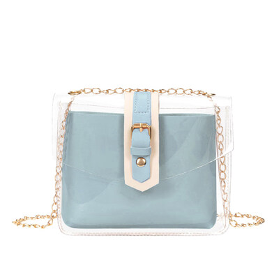 

2PcsSet Fashion Women Transparent Crossbody Jelly Shoulder Bag Phone Purse