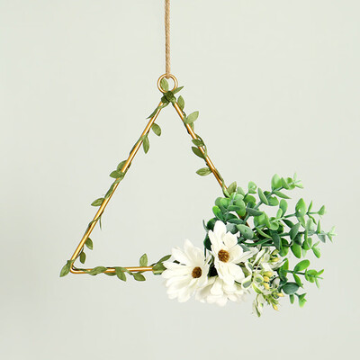 

Gobestart Iron Flower Basket Artificial Flowers Wall Hanging Basket Rack Home Garden Decor