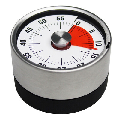 

Mechanical Kitchen Timer Magnet Round Shape Stainless Steel 60 Minutes Novelty Countdown Cooking Clock Alarm Time Remind