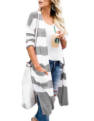 

Long striped cardigan