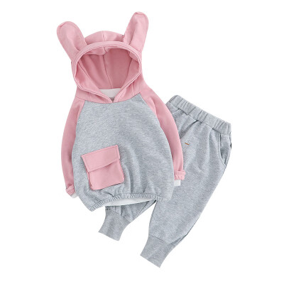 

Baby Clothing Sets Girls Boy Sweatshirts Long Sleeve Cartoon Hooded TopsCasual Pants 2Pcs Toddler Outfit Children Clothing Suit