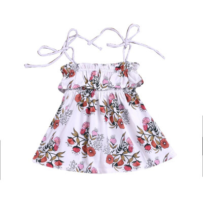 

Summer Baby Girl Sleeveless Floral Print Strap Sister Family Matching Outfits Casual Dress Romper