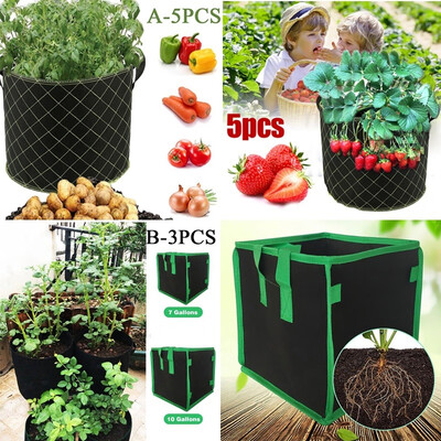 

35Pcs 710Gallon Eco-friendly Garden Grow Bags Aeration Fabric Pots Container