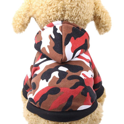 

2018 New Small Pet Camouflage Hoodie Winter Warm Sweatshirt T-shirt Cotton Adidog Blend Clothes Dog Clothes Hoodies