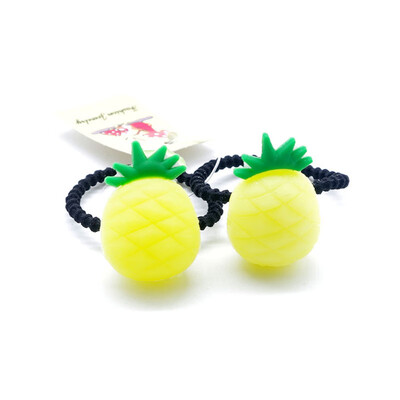 

2pcslot girl kids elastic hair bands fruits rubber band for girls hair tie rope Ponytail Scrunchie Holder baby hair accessories