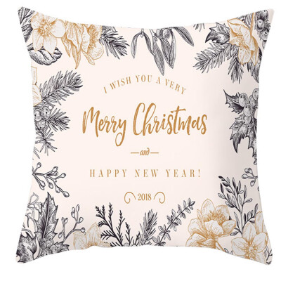 

LIANGchueng Cushion Covers Christmas Peach-skin Throw Pillowcases for Couch Living Room Sofa Bed 45cm x 45cm18x18 Inches