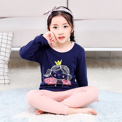 

Autumn Cute Baby Sleepwear Baby Kids Girls Boys Cartoon Print Sleepwear Set Long Sleeve Blouse TopsPants Pajamas
