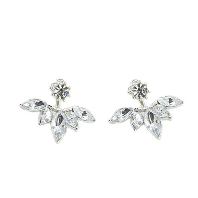 

Stylish Korean Version Zirconium Stud Earrings Diamond Leave Drop Earrings