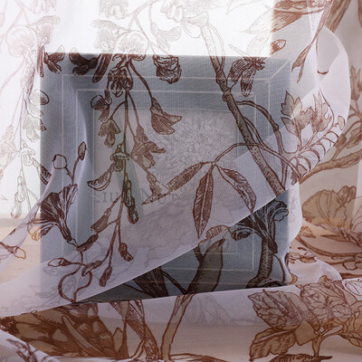 

Toponeto Leaves Sheer Curtain Tulle Window Treatment Voile Drape Valance 1 Panel Fabric