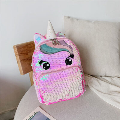 

Women Girls Unicorn Sequin Backpack Cute Cartoon School Bag Handbag Kids Bag