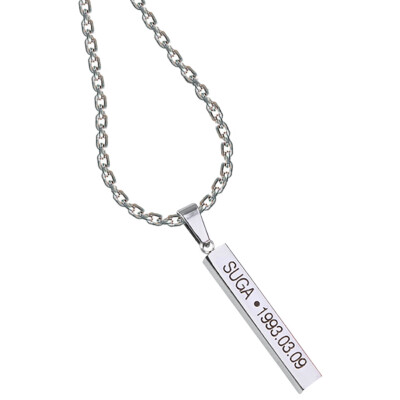 

BTS Members Name Date Pendant Necklace Fashion Jewelry Silver Alloy Chain Hot Gift for Fans