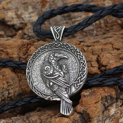 

1Pc Viking Raven Pendant Black Bird Celt Crow Necklace Men Pendant Fashion Jewelry
