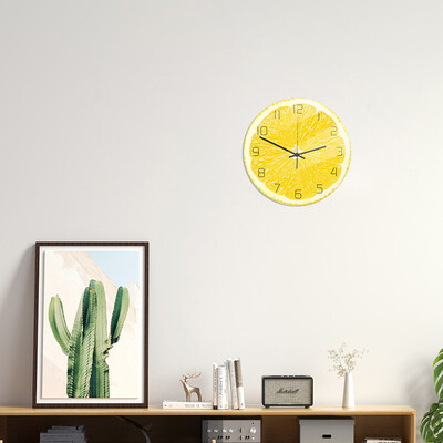 

Toponeto Fruit Animal Wood Grain Sall Clock Acrylic UV Printing Clock Creative Wall Clock