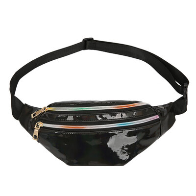 

Women Holographic Laser Crossbody Shoulder Chest Bag Zipper Waist Fanny Pack