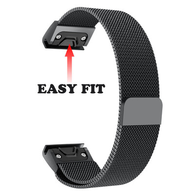 

〖Follure〗Milanese Magnetic Quick Install WatchBand Strap For Garmin Fenix 5X5X Plus