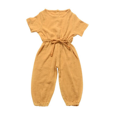 

Baby Girls Clothes Summer Pants Children Solid Print Cotton Short Sleeve Elastic Suspenders Pants Overalls Trousers
