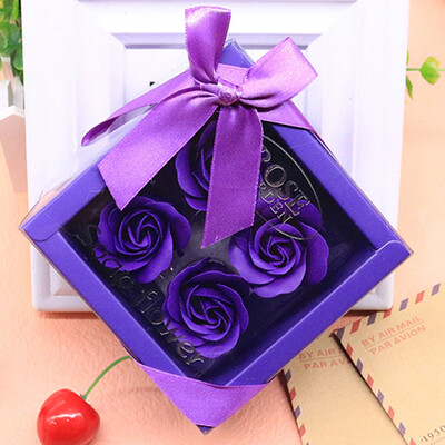 

Toponeto Scented Bath Body Petal Rose Flower Soap Wedding Decoration Gift Best 4pc