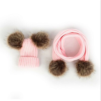 

Toddler Kids Girl&Boy Baby Infant Winter Crochet Knit Hat Beanie Cap Scarf Set