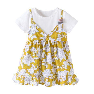 

Summer Girl Dress Infant Kids Cartoon Floral Baby Girls Dress Clothes Sundress Casual Princess Dresses