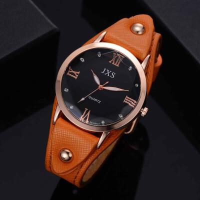 

〖Follure〗Casual Fashion Roman Numerals Simple Leather Padded Strap Womens Quartz Watch