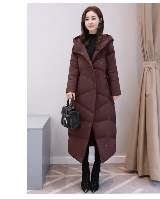 

Chāo cháng kuǎn yǔróngfú nǚguò xī jiāzhǎng 2018 dōngjì jiā hòu bǎonuǎn wàitào 235000 Extra long down jacket womens over the kne