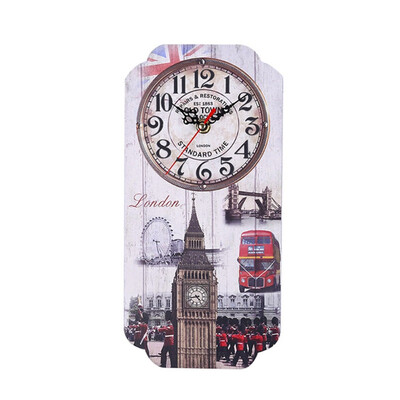 

European Retro Square Wall Clock Large Silent Wall Clock Digital Rectangle Wall Clock Modern Design Printed Clocks For Home Bar
