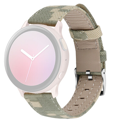 

〖Follure〗Nylon Canvas Leather Replacement Band Strap for Samsung Watch active 2 4044mm