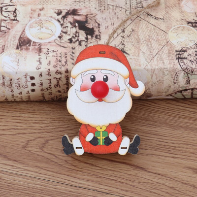 

Wooden Glowing Hanging Decoration Christmas Red Nose Doll Hanging Decoration
