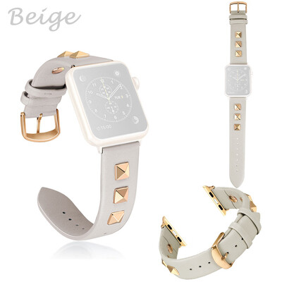 

〖Follure〗Personalized Studded Leather Replaceable Strap For Apple Watch Band 4321 3840mm