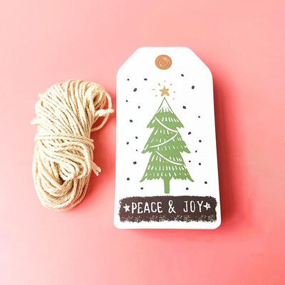 

50Set Kraft Paper Gift Tags Label Thank You Love Christmas Wedding Birthday Tag