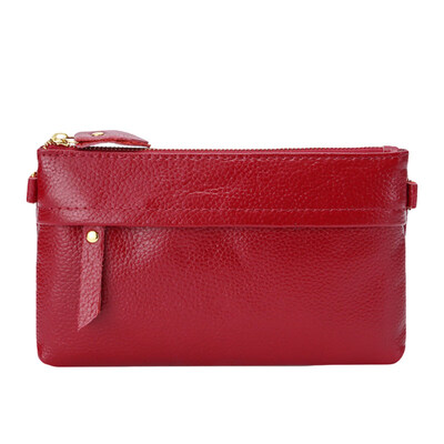 

Casual Women Solid Color Faux Leather Zip Clutches Bag Crossbody Shoulder Pouch