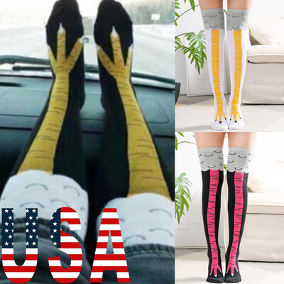 

Women Girl Knee-High Socks Chicken Leg Fitness Thigh Stockings Funny 3D Socks