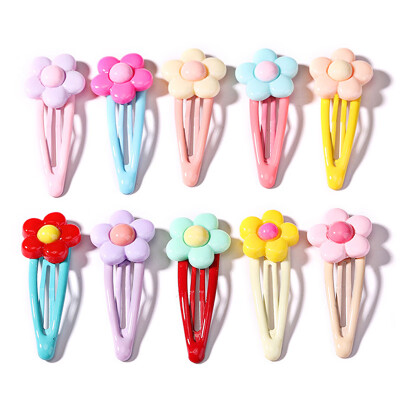 

Fashion Girls Hair Clips Cute Candy Color Flower Design Hair Pin Set Children Princess Hair Accessories