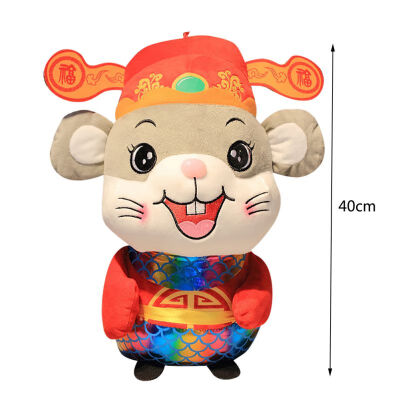 

New 2020 New Year Rat Mascot Dolls Cartoon Animals Gift 2020 Chinese New Year Zodiac Animal Mascot Toy Gifts 22cm32cm40cm