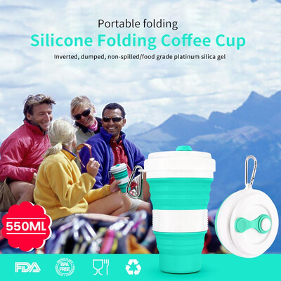 

NeillieN 550ML Creative Cup Silicone Folding Coffee Cup Silicone Folding Cup Creative Gift CupOutdoor Folding CupWater cup