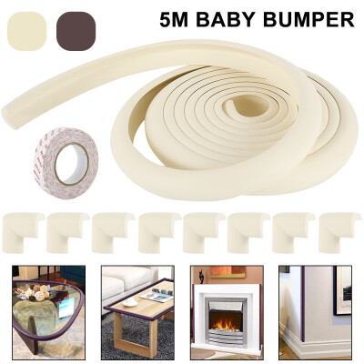 

5M Baby Edge Corners Guards Safety Bumpers Proofing Soft Rubber Edge for Fireplace Cabinets Table Protectors Non-Toxic