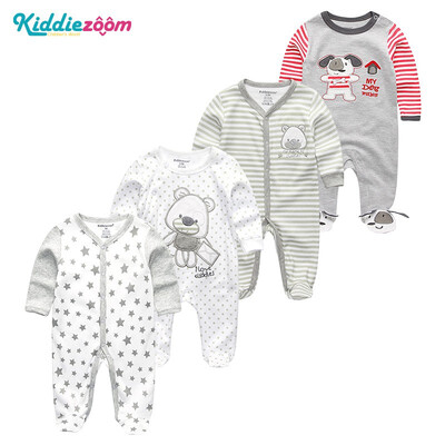 

Kiddiezoom 4PCS Newborn 0-12M Baby Boys Clothes 100Cotton Rompers Clothing Sets Babywear Bodysuits Baby Girls Clothes Outwear