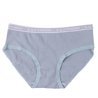 

panties Women Sexy Solid Color Vertical Thread Cotton Exquisite Soft Cotton Low Waist Briefs Sweet Modern High Stretch Panties