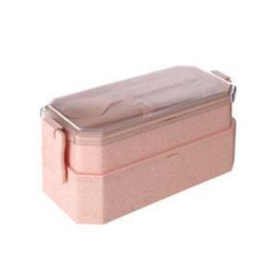 

Healthy Material 2 Layer BPA Free & FDA Approved & Leak Proof Bento Boxes with Reusable Cutlery